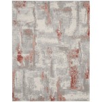 Nourison Elation ETN06 Area Rug, Grey/Brick, 7'10" x 9'10"