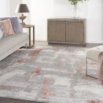 Nourison Elation ETN06 Area Rug, Grey/Brick, 7'10" x 9'10"