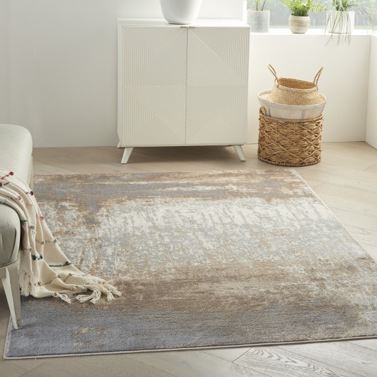 Nourison Elation ETN07 Area Rug, Grey/Ivory, 4' x 6'