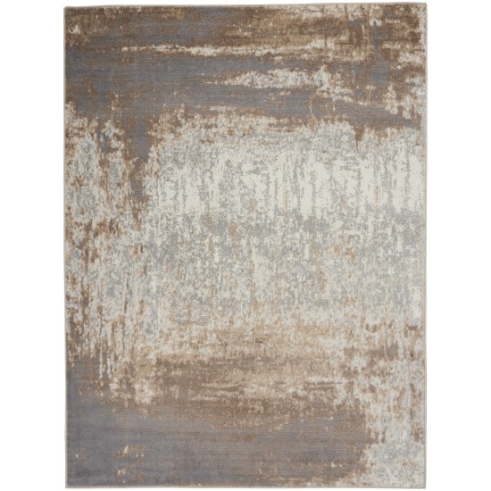 Nourison Elation ETN07 Area Rug, Grey/Ivory, 5'3" x 7'3"