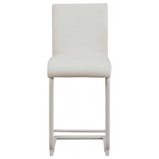 ACME Gordie Counter Height Chair (Set-2), White PU, 24" Seat Height