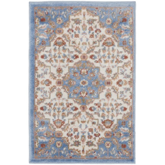 Nourison Elation ETN08 Area Rug, Ivory/Blue, 2' x 3'