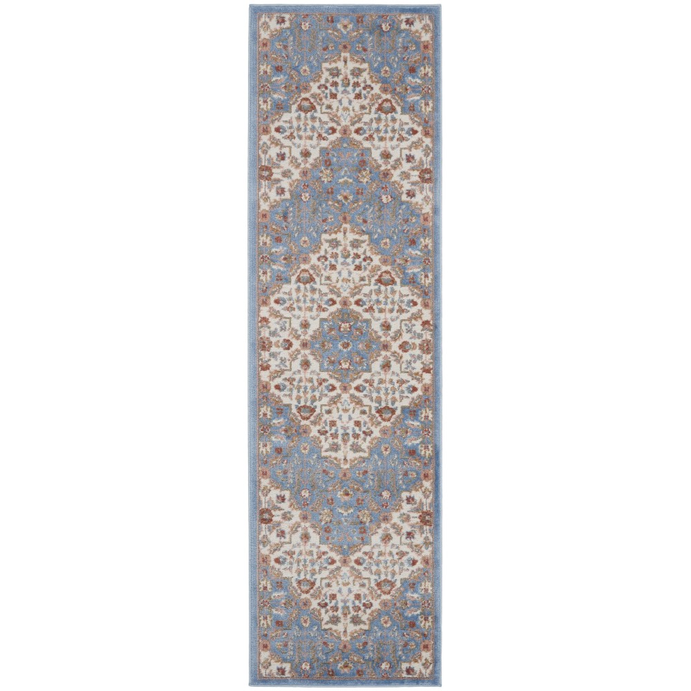 Nourison Elation ETN08 Runner Rug, Ivory/Blue, 2'3" x 7'6"