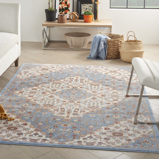 Nourison Elation ETN08 Area Rug, Ivory/Blue, 4' x 6'