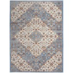 Nourison Elation ETN08 Area Rug, Ivory/Blue, 5'3" x 7'3"