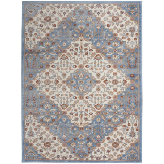 Nourison Elation ETN08 Area Rug, Ivory/Blue, 5'3" x 7'3"