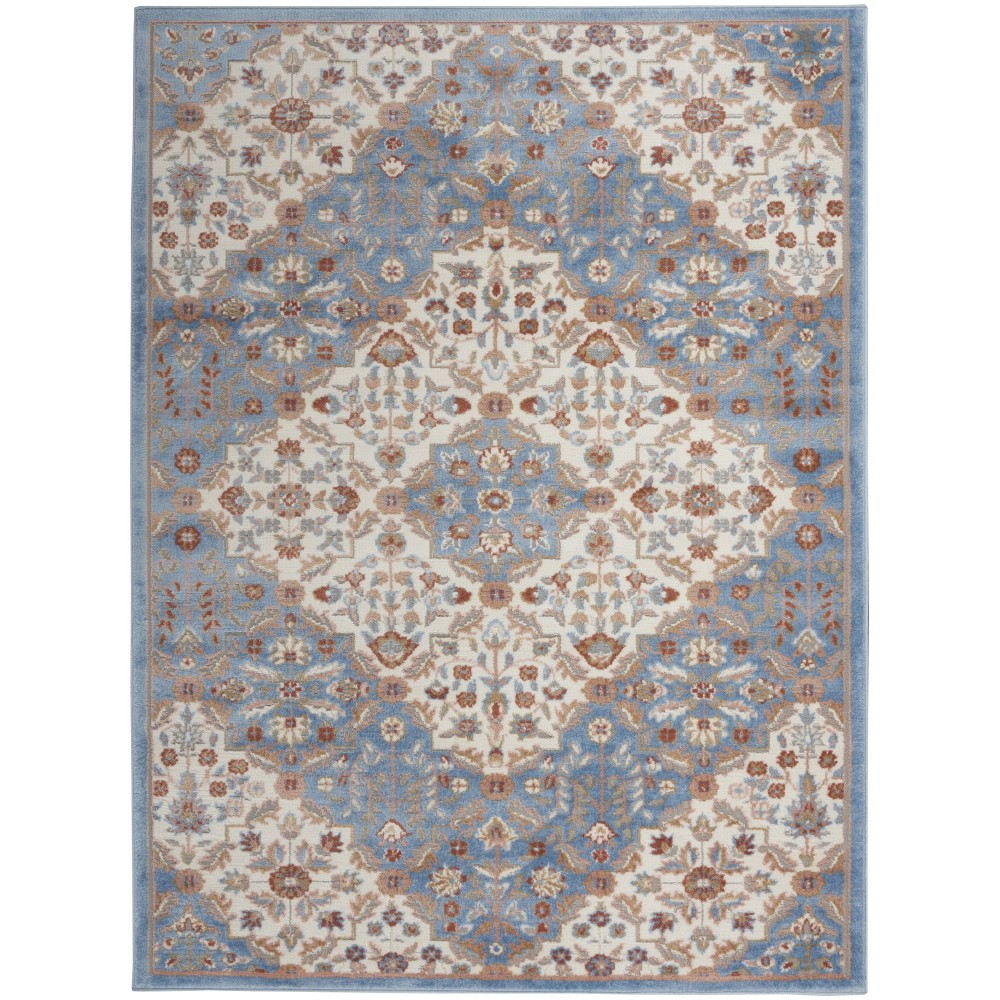 Nourison Elation ETN08 Area Rug, Ivory/Blue, 5'3" x 7'3" Nourison Elation ETN08 Area Rug, Ivory/Blue, 5'3" x 7'3"