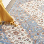 Nourison Elation ETN08 Area Rug, Ivory/Blue, 5'3" x 7'3"