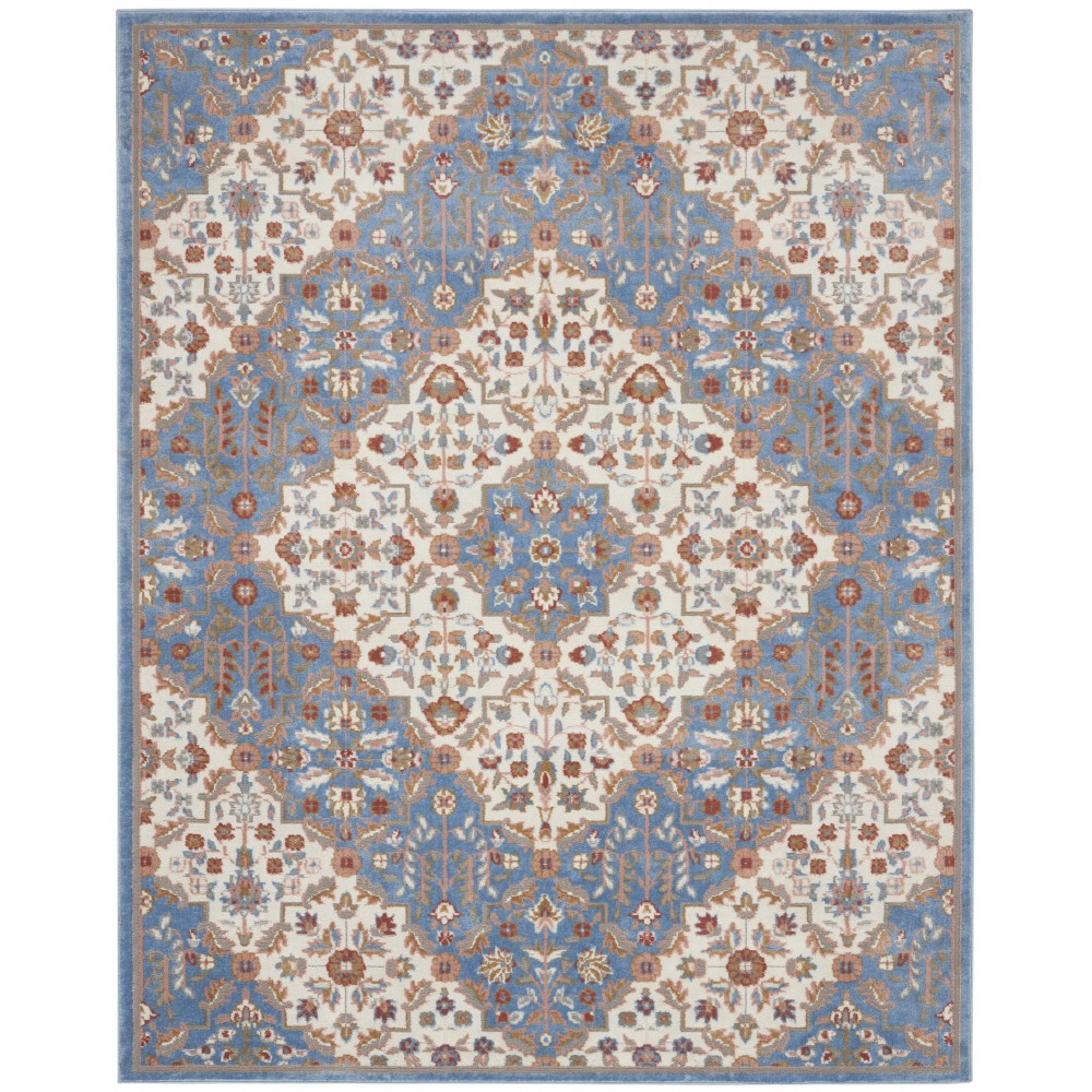 Nourison Elation ETN08 Area Rug, Ivory/Blue, 7'10" x 9'10"