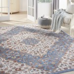 Nourison Elation ETN08 Area Rug, Ivory/Blue, 9' x 12'