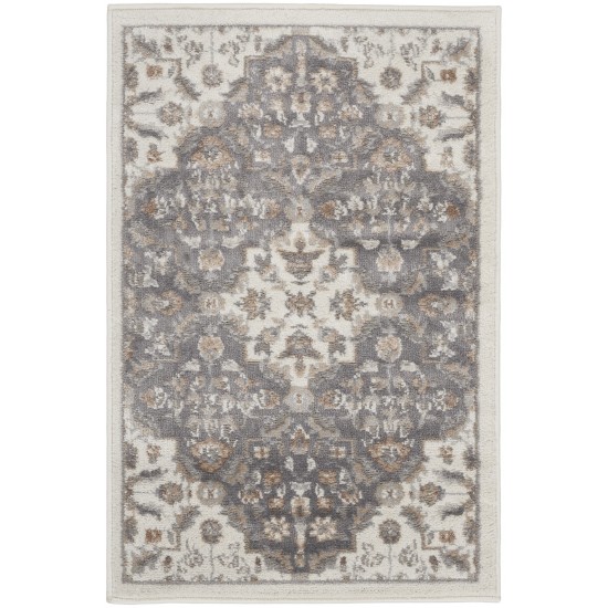 Nourison Elation ETN08 Area Rug, Ivory/Grey, 2' x 3'