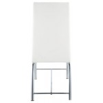 ACME Gordie Counter Height Chair (Set-2), White PU & Chrome, 24" Seat Height