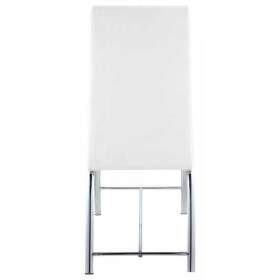 ACME Gordie Counter Height Chair (Set-2), White PU & Chrome, 24" Seat Height