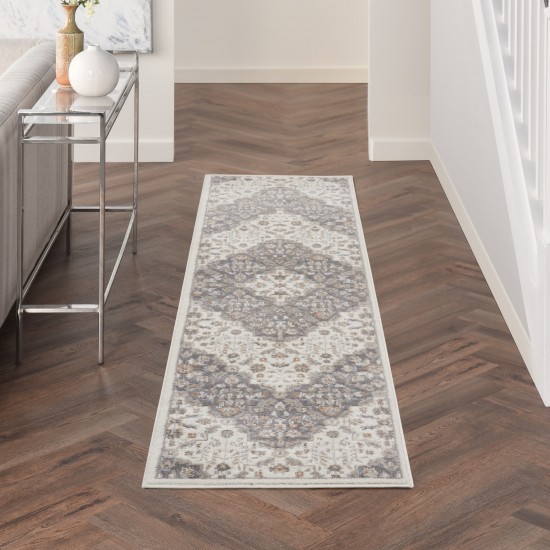 Nourison Elation ETN08 Runner Rug, Ivory/Grey, 2'3" x 7'6"