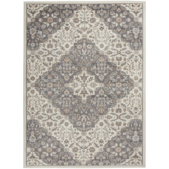 Nourison Elation ETN08 Area Rug, Ivory/Grey, 4' x 6'