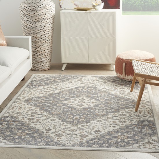 Nourison Elation ETN08 Area Rug, Ivory/Grey, 4' x 6'