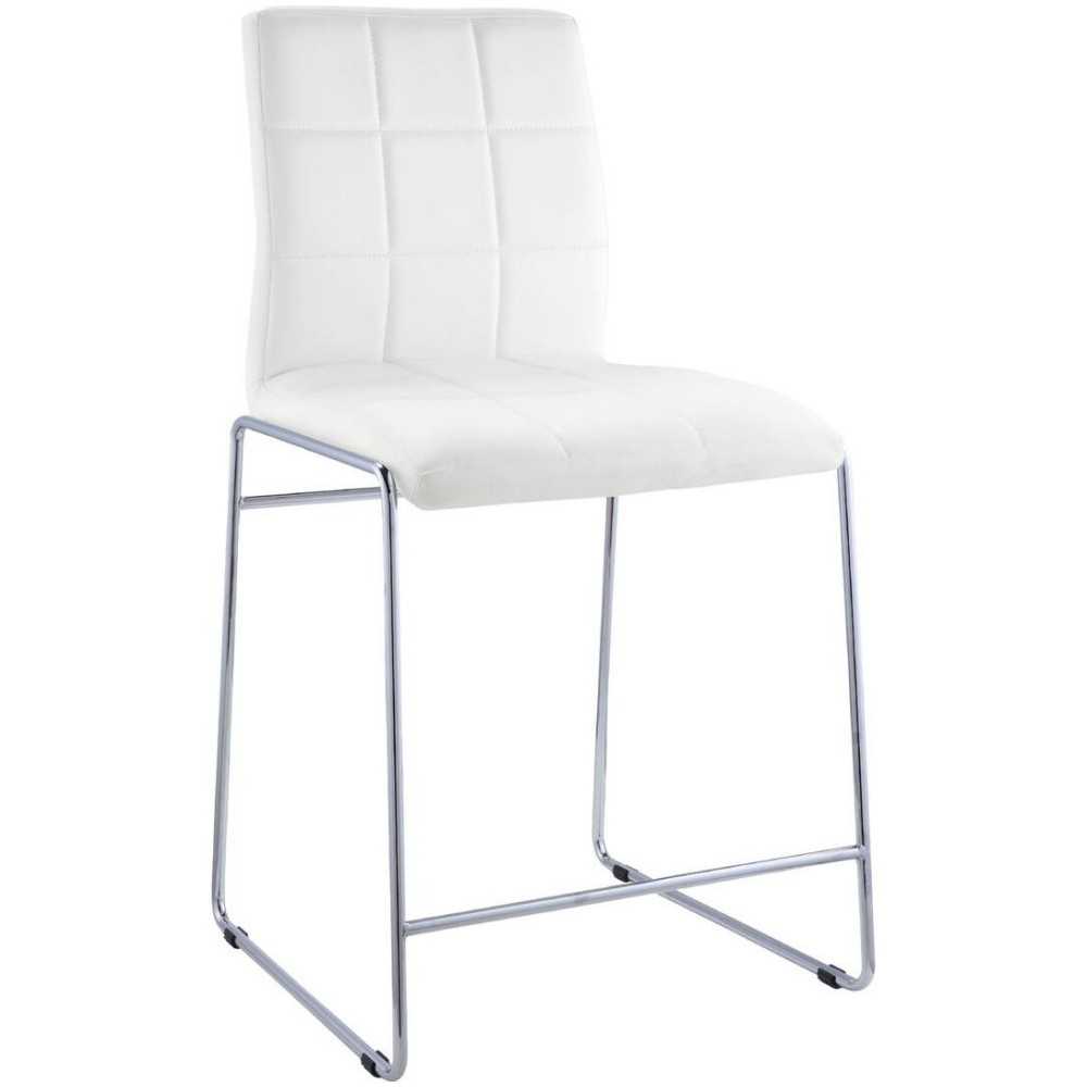 ACME Gordie Counter Height Chair (Set-2), White PU & Chrome, 24" Seat Height ACME Gordie Counter Height Chair (Set-2), White PU & Chrome, 24" Seat Height