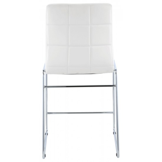 ACME Gordie Counter Height Chair (Set-2), White PU & Chrome, 24" Seat Height