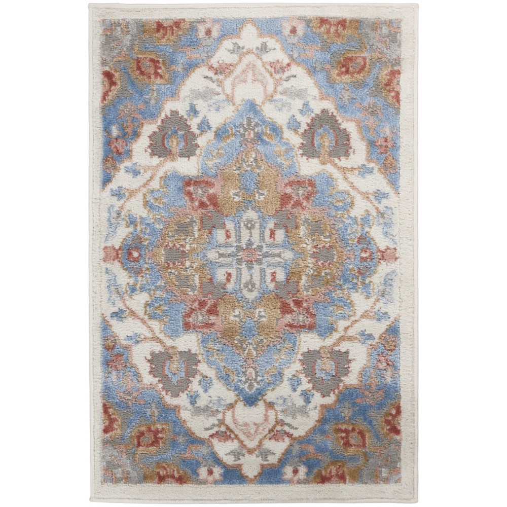 Nourison Elation ETN09 Area Rug, Ivory/Blue, 2' x 3'