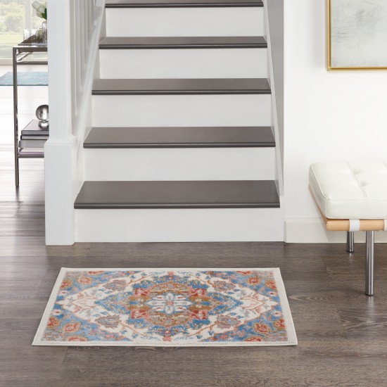 Nourison Elation ETN09 Area Rug, Ivory/Blue, 2' x 3'