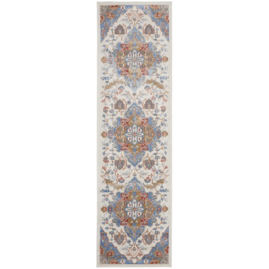 Nourison Elation ETN09 Runner Rug, Ivory/Blue, 2'3" x 7'6"