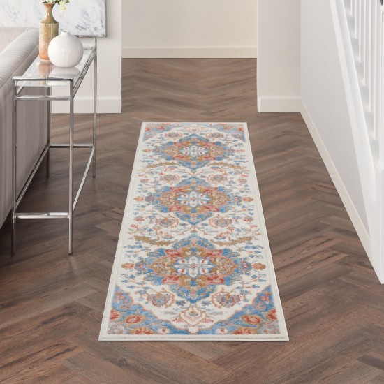 Nourison Elation ETN09 Runner Rug, Ivory/Blue, 2'3" x 7'6"