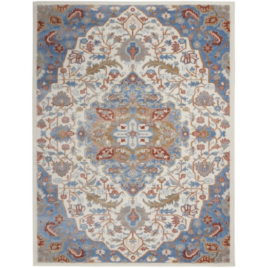 Nourison Elation ETN09 Area Rug, Ivory/Blue, 5'3" x 7'3"