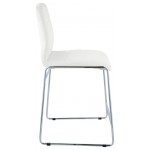 ACME Gordie Counter Height Chair (Set-2), White PU & Chrome, 24" Seat Height