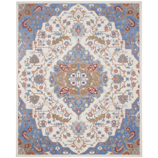 Nourison Elation ETN09 Area Rug, Ivory/Blue, 7'10" x 9'10"