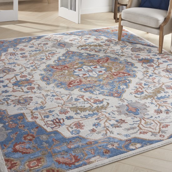 Nourison Elation ETN09 Area Rug, Ivory/Blue, 7'10" x 9'10"