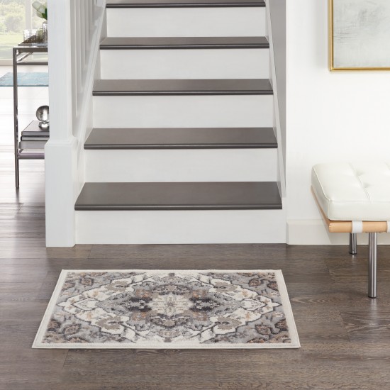 Nourison Elation ETN09 Area Rug, Ivory/Grey, 2' x 3'