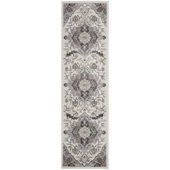 Nourison Elation ETN09 Runner Rug, Ivory/Grey, 2'3" x 7'6"