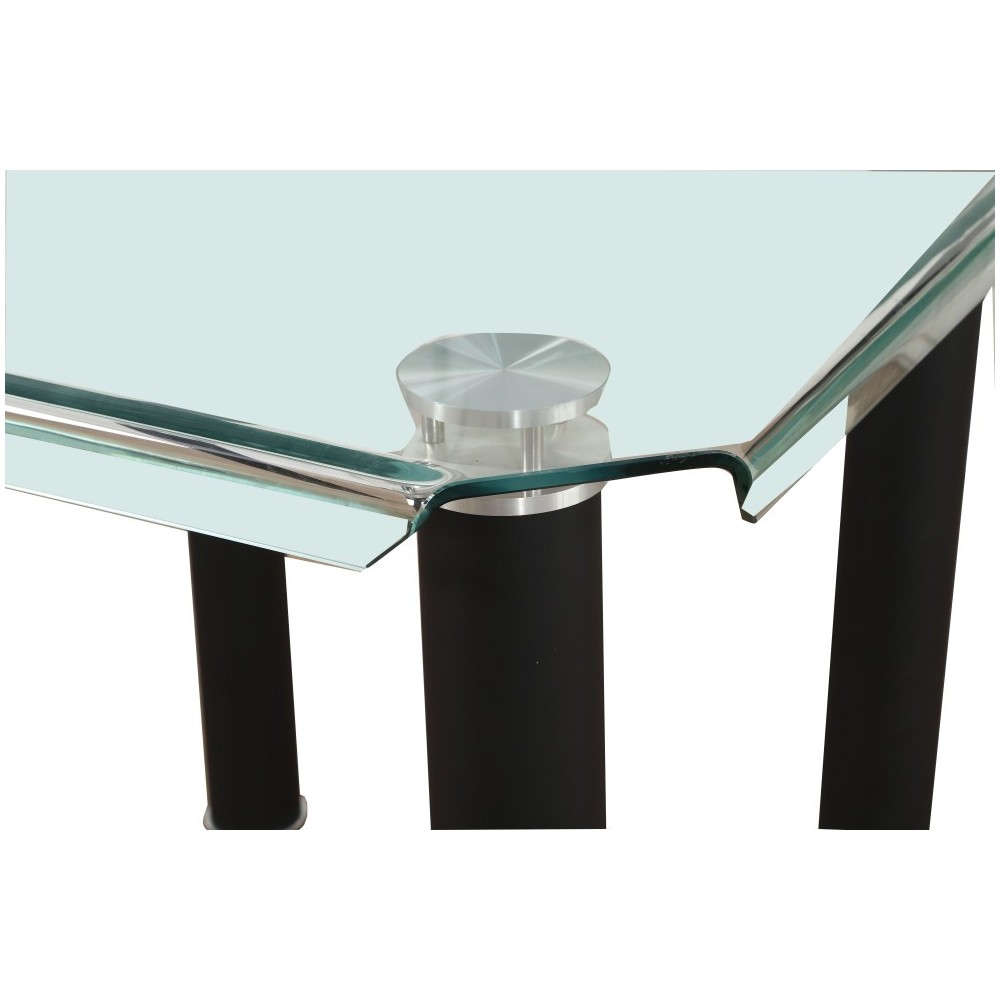 ACME Gordie Counter Height Table, Black & Clear Glass