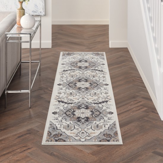 Nourison Elation ETN09 Runner Rug, Ivory/Grey, 2'3" x 7'6"