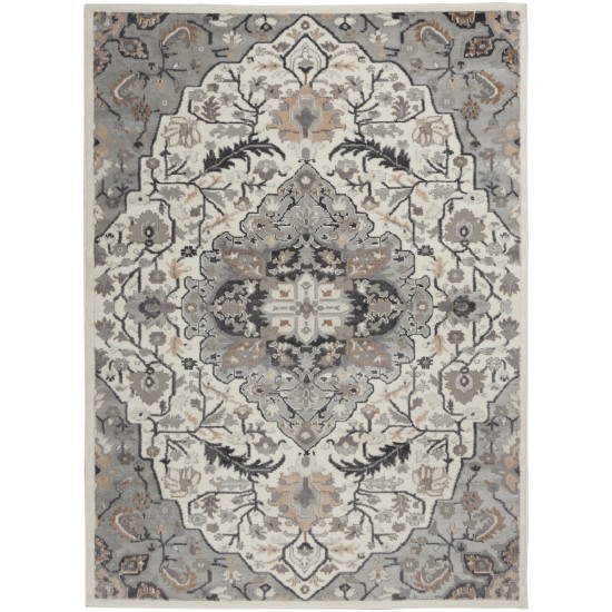 Nourison Elation ETN09 Area Rug, Ivory/Grey, 4' x 6'