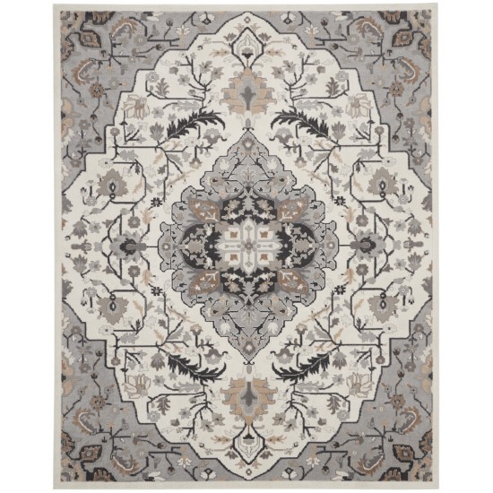 Nourison Elation ETN09 Area Rug, Ivory/Grey, 7'10" x 9'10"