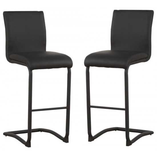 ACME Gordie Counter Height Chair (Set-2), Black PU, 24" Seat Height