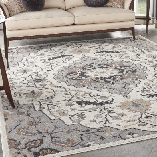 Nourison Elation ETN09 Area Rug, Ivory/Grey, 9' x 12'