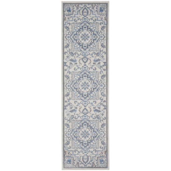 Nourison Elation ETN10 Runner Rug, Ivory/Blue, 2'3" x 7'6"