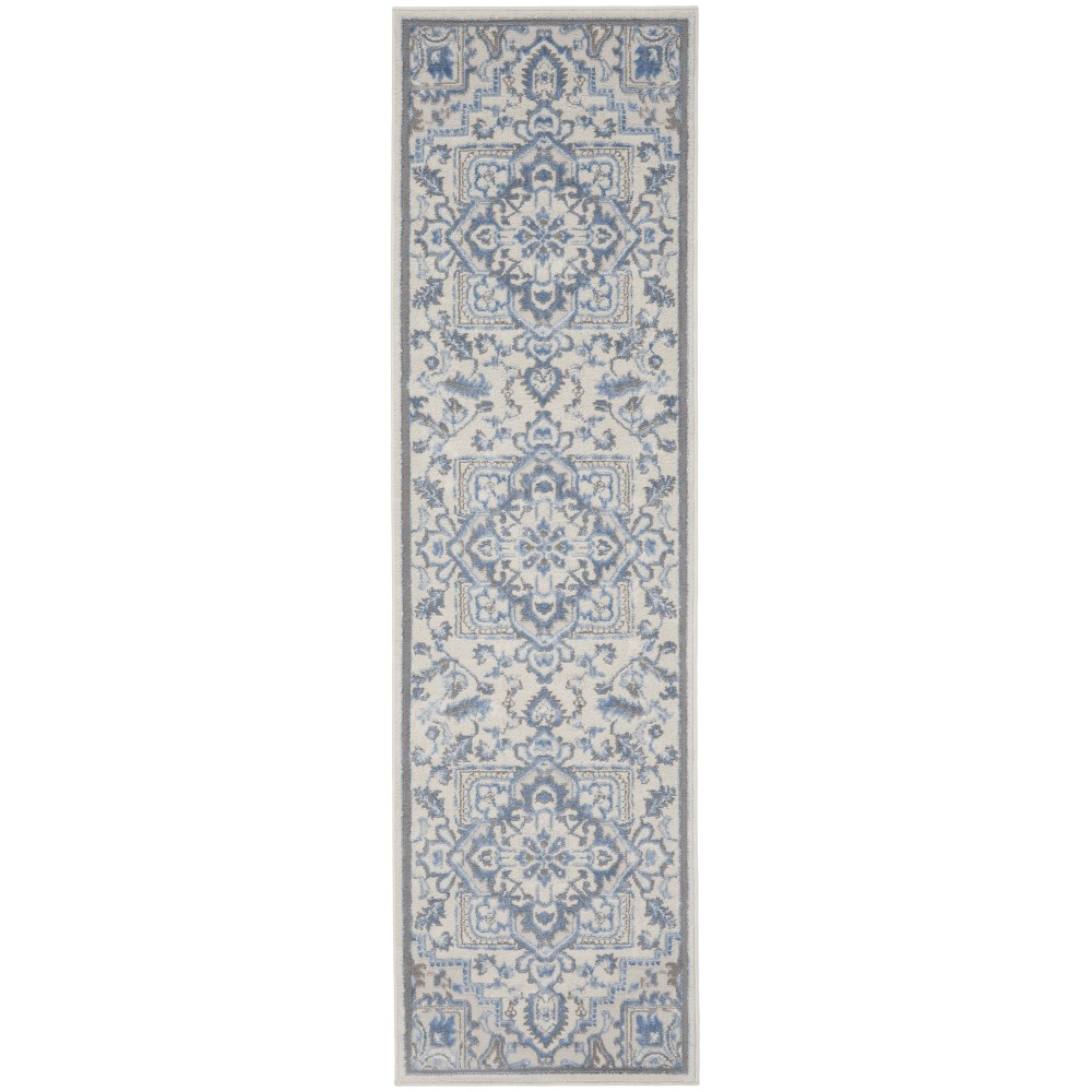 Nourison Elation ETN10 Runner Rug, Ivory/Blue, 2'3" x 7'6"