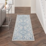 Nourison Elation ETN10 Runner Rug, Ivory/Blue, 2'3" x 7'6"