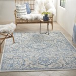 Nourison Elation ETN10 Area Rug, Ivory/Blue, 4' x 6'