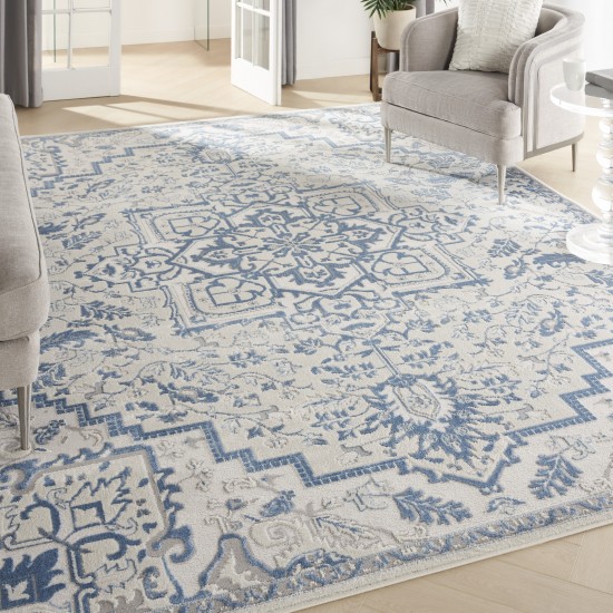 Nourison Elation ETN10 Area Rug, Ivory/Blue, 7'10" x 9'10"