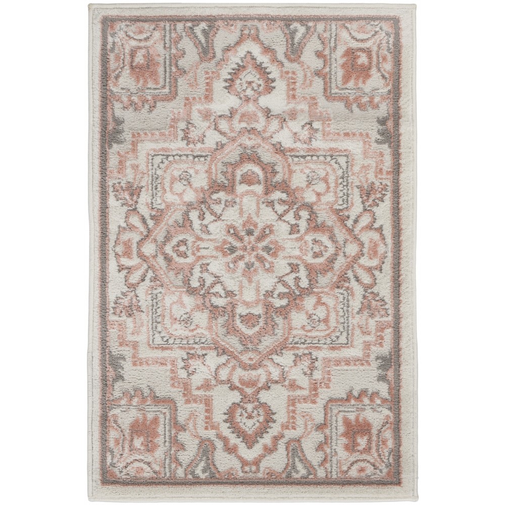 Nourison Elation ETN10 Area Rug, Ivory/Brick, 2' x 3'