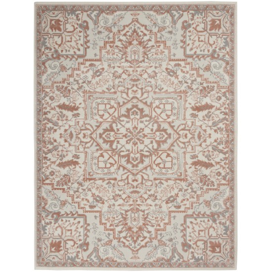 Nourison Elation ETN10 Area Rug, Ivory/Brick, 4' x 6'