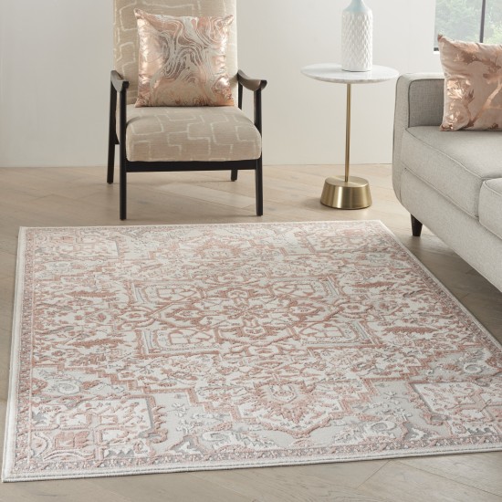 Nourison Elation ETN10 Area Rug, Ivory/Brick, 4' x 6'