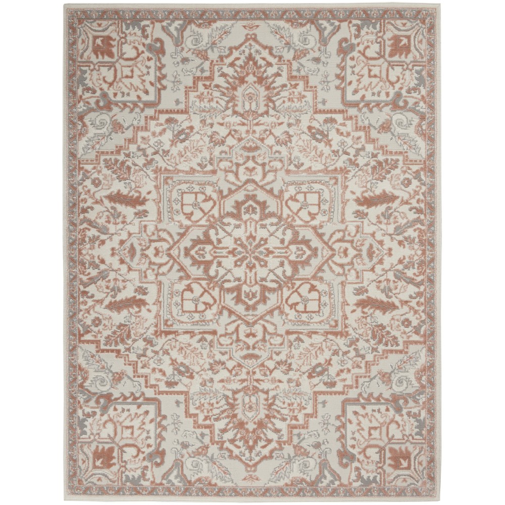 Nourison Elation ETN10 Area Rug, Ivory/Brick, 5'3" x 7'3"