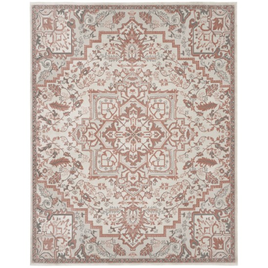 Nourison Elation ETN10 Area Rug, Ivory/Brick, 7'10" x 9'10"