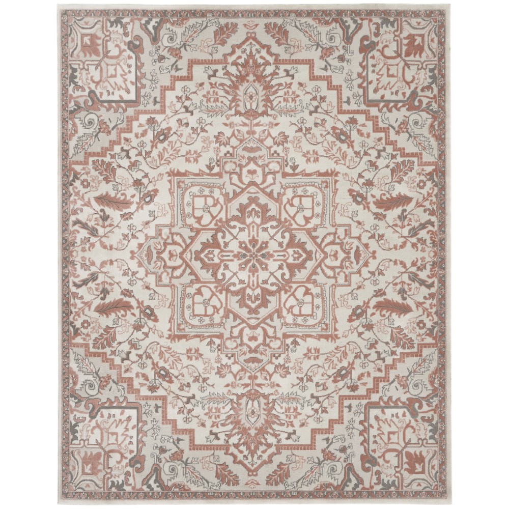 Nourison Elation ETN10 Area Rug, Ivory/Brick, 7'10" x 9'10"