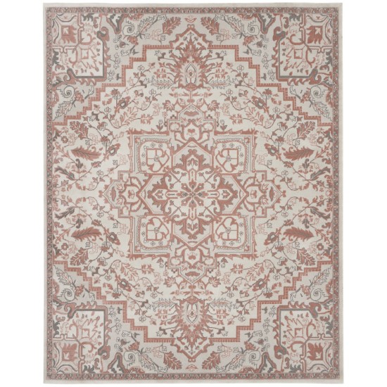 Nourison Elation ETN10 Area Rug, Ivory/Brick, 9' x 12'